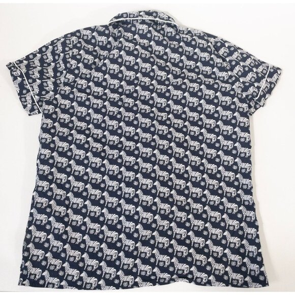 J. Crew Zebra Print Short Sleeve Button-Up Pajama Set SZ M - Picture 10 of 10